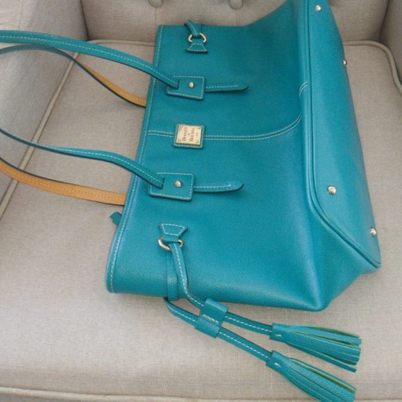 SOLD Dooney & Bourke Davis Tote in Teal - Picture 6 of 12